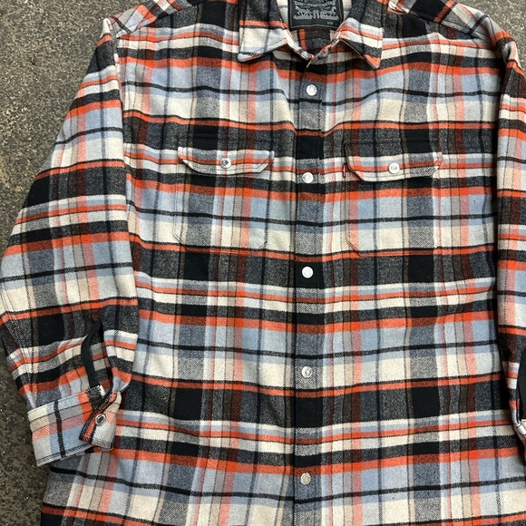 Levi’s Wool Plaid Shacket Mens Large Red Blue Outdoor Hunting Flannel Jacket - Picture 5 of 11
